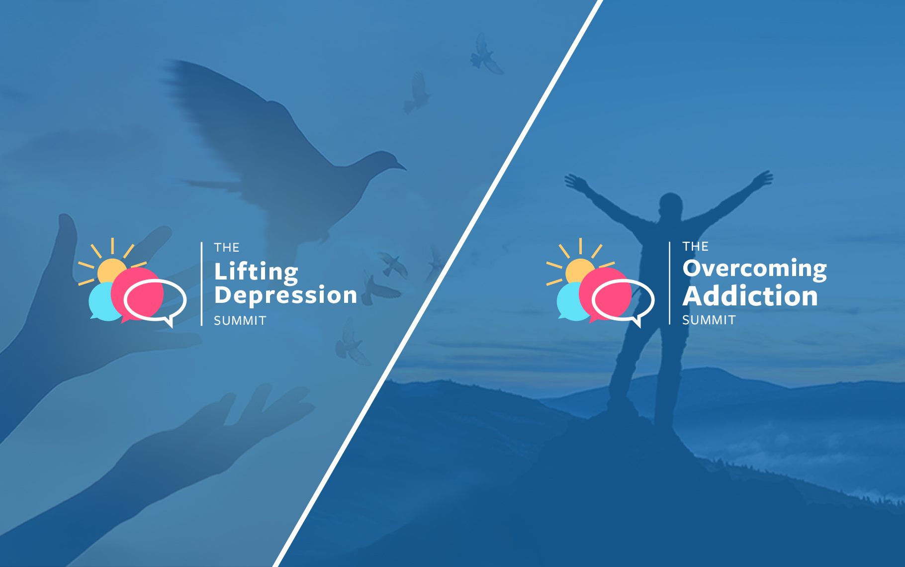 Image displaying the two HGI Online Summits with their respective backgrounds
