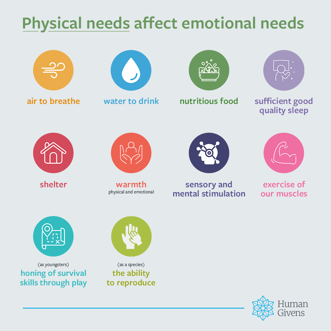 Social Media Toolkit graphic: Physical needs affect emotional needs